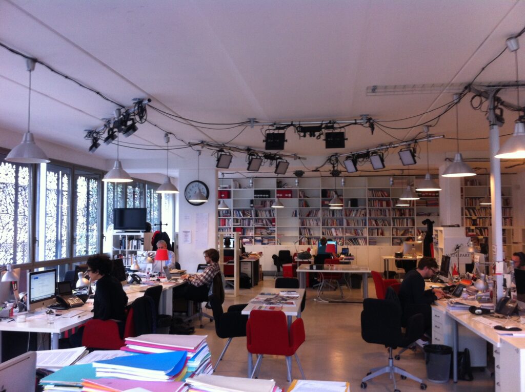La salle de rédaction de Mediapart en mai 2015.